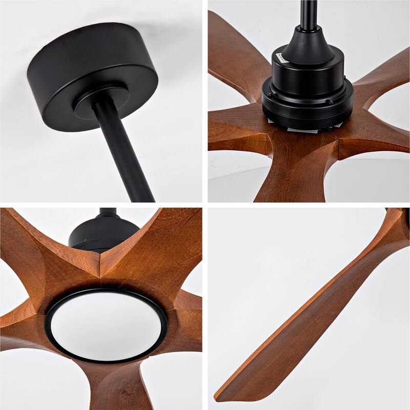 42/52 Inch Ceiling Fan,Electric Fan with Lights & Remote Control,Dimmable 3-Color LED