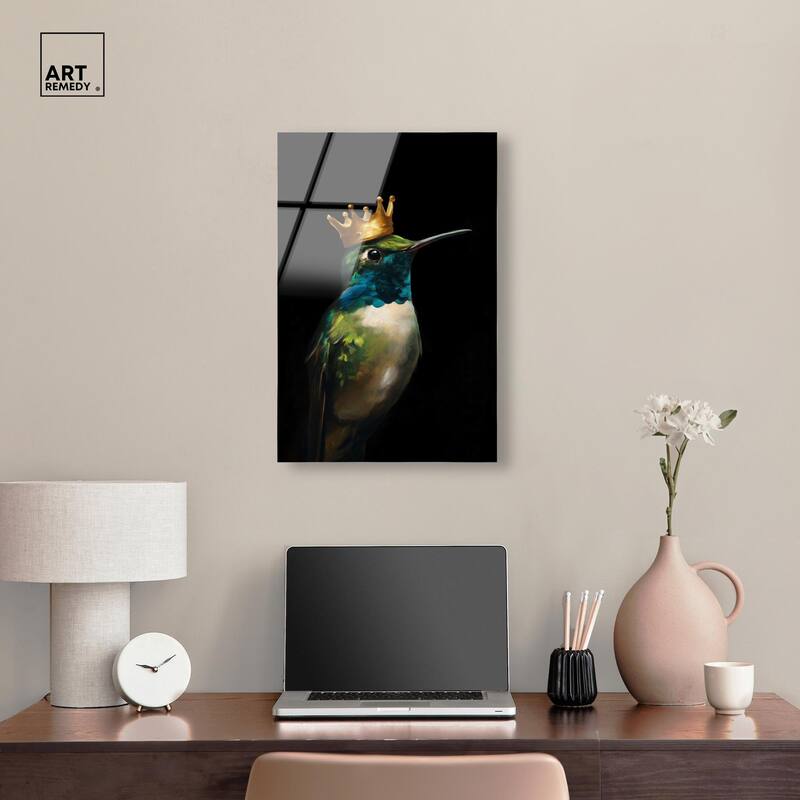 Crowned Azure Bird II Acrylic by Art Remedy, Ready to Hang
