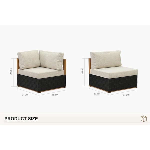 dimension image slide 3 of 7, PURPLE LEAF GLFSF Black sofa with white seat Outdoor Couch for Yard Porch Deck Patio Conversation Sets