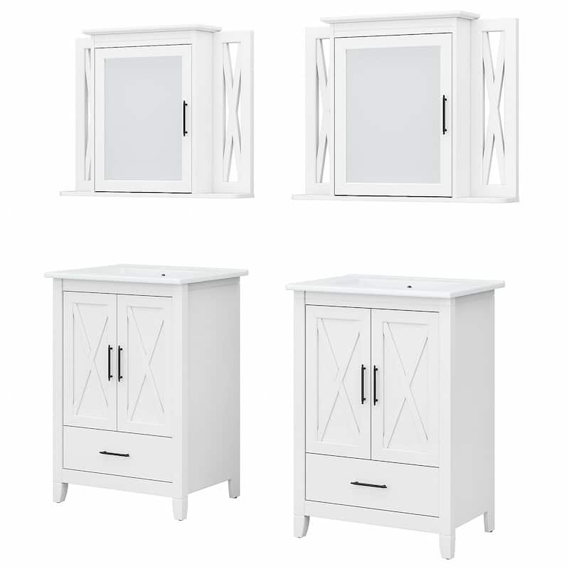 Key West 48W Double Vanity with Sinks and Cabinets by Bush Furniture