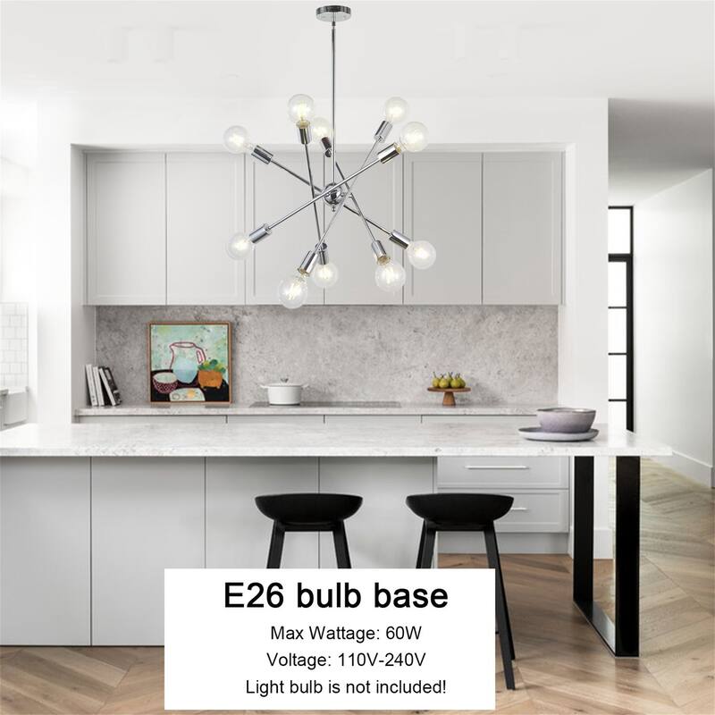 10-Light Mid-Century Modern Sputnik Chandelier