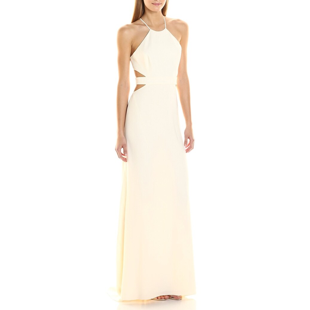 halston heritage white gown