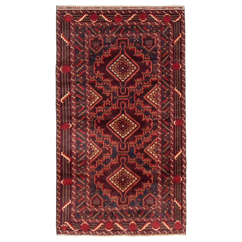 Teimani Brown Rug 3'7" x 6'4" - 3'7 x 6'4 - Dark Brown - 3'7 x 6'4