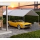 preview thumbnail 1 of 5, GDFStudio - Outdoor 9.6'x19.5' Easy-Install PE Carport Canopy Cover with UV Resistant & 48 Ball Bungee Cords White