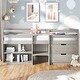 preview thumbnail 1 of 7, Twin Loft Bed with Two Shelves and Dual Storage Drawers Antique Gray