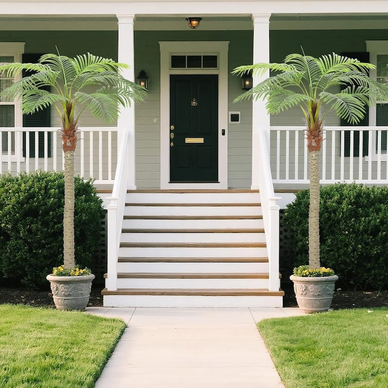 2 Pack Artificial Palm Tree, Fake Tropical Plants for Home Office Decor