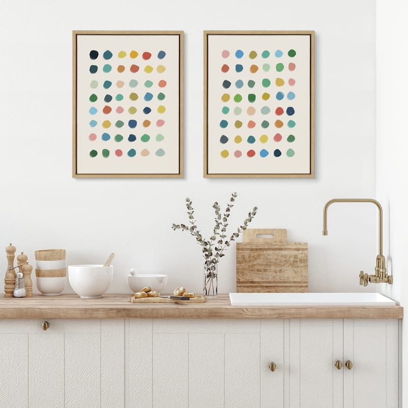 Kate and Laurel Sylvie Meditation 1 and 2 Framed Canvas by Kelly Knaga