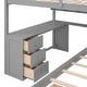 preview thumbnail 13 of 15, Gray Full over Twin Size Solid Wood Bunk Bed with Desk, Drawers and Shelves