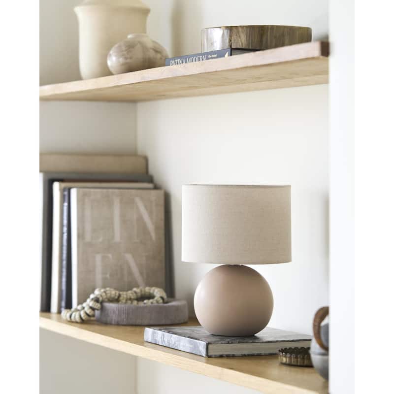Livabliss Elio Modern Accent Table Lamp - 10"H x 8"W x 8"D - Peach