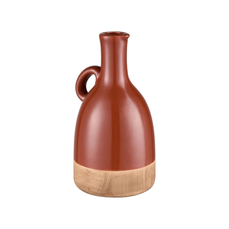 Elk Home Adara Brick Red Earthenware 6.25 Inch Wide Vase