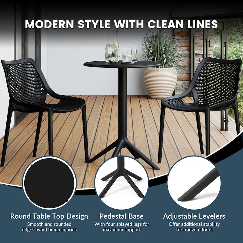 Frond and Form 2-Person Outdoor Round Dining Set