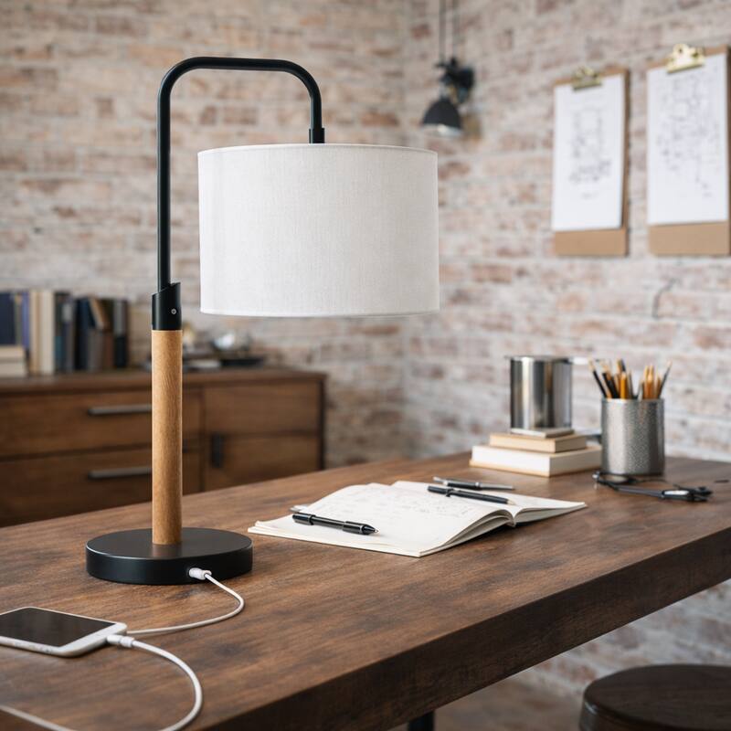 Valentina Modern Swirl Accent Table Lamp with Linen Shade