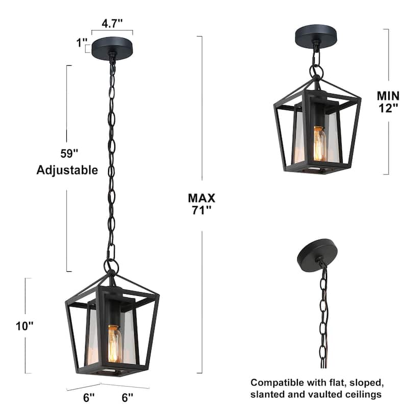Nalia Farmhouse Mini Outdoor Pendant Lights Patio/Porch Lights Hanging Cage Outdoor Lanterns