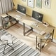 preview thumbnail 41 of 113, Small L Shaped Desk with Storage Shelves Corner Computer Desk