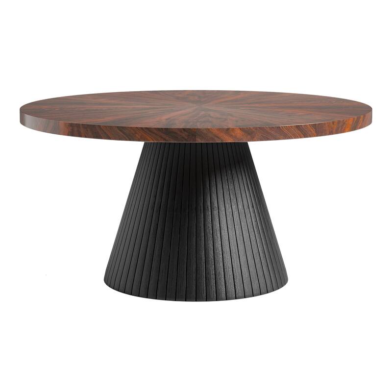 Furniture of America Dravo Modern Brown and Black Round Coffee Table