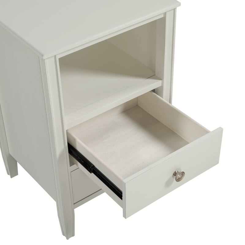 2- Drawer Nightstand with Open Shelf and Brushed Gold Hardware No Assembly