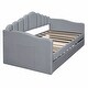 preview thumbnail 19 of 35, Elegant design,Twin size Upholstered Daybed with Trundle ,Velvet Sofabed with USB Charging Ports,No Box-spring Needed