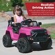 preview thumbnail 5 of 3, 12V Kids Ride On Truck with Remote Control, Spring Suspension - Hot Pink - Hot Pink