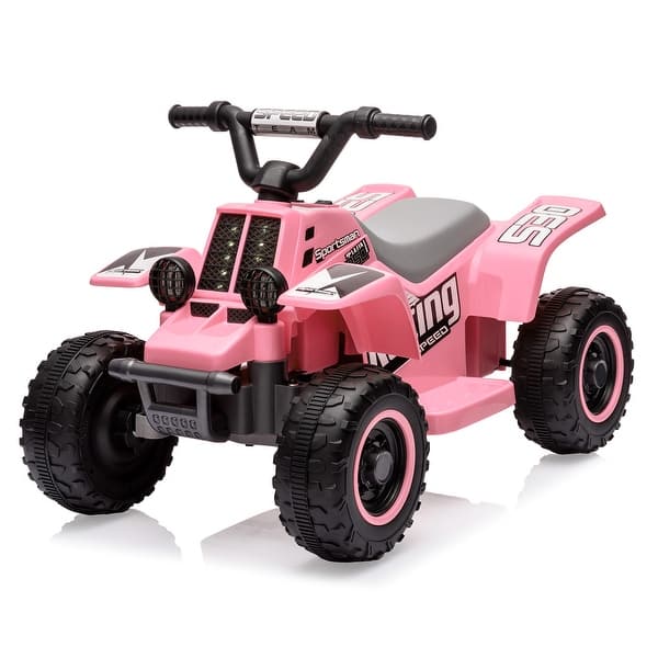 slide 2 of 48, 6V Kids Ride On Electric ATV, Ride Car with LED Headlights Pink