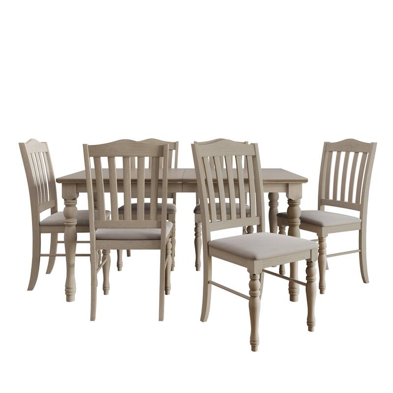 Clayfell 7-Piece Mayfield Dining Set With Turned Legs