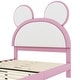 preview thumbnail 8 of 6, Full Size Upholstered Platform Bed with Cartoon Ears Shaped Headboard