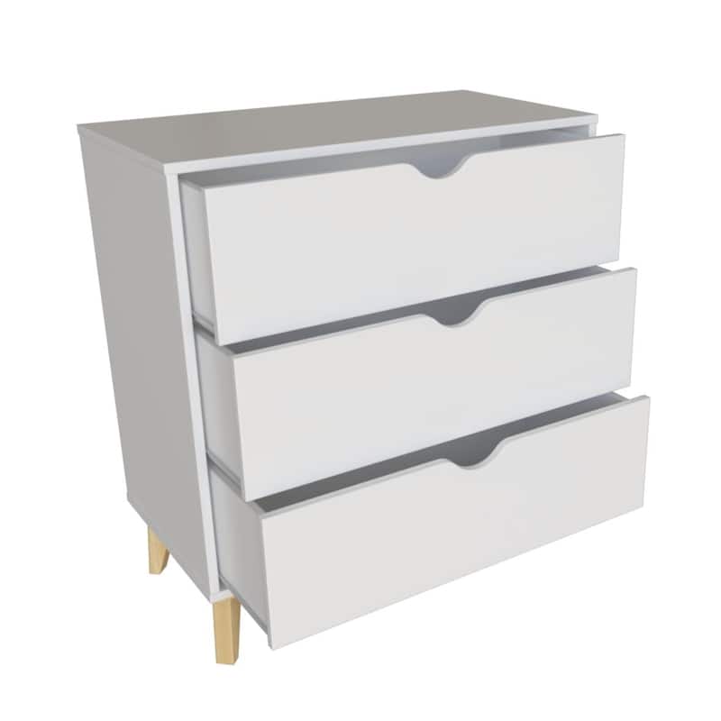 Mid Century Modern Tall 3-Drawer Dresser