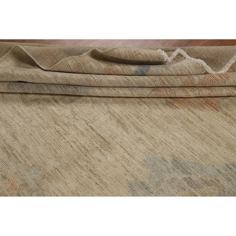 Oushak Turkish Area Rug Handmade Vegetable Dye Wool Carpet - 9'0"x 11'11"