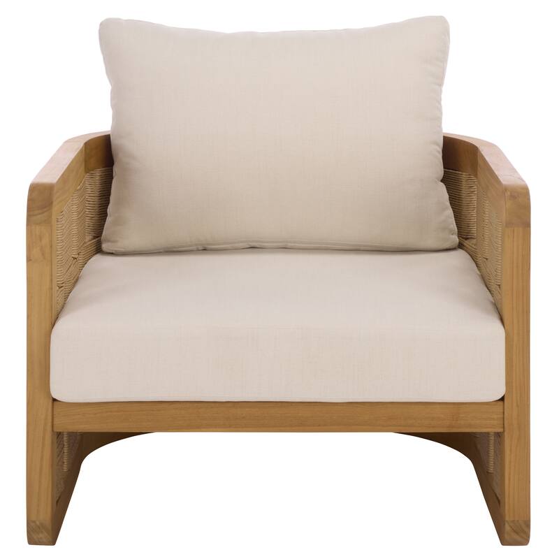 SAFAVIEH Couture Skipper Teak Patio Chair - 31"W x 30"D x 24"H