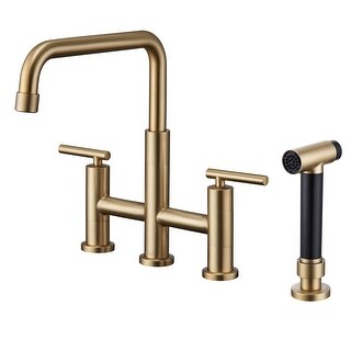 Clihome Morden Stainless Kitchen Bridge Faucet with Sprayer