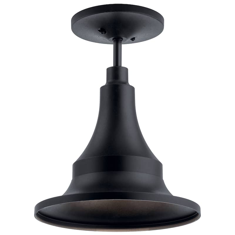 Kichler Hampshire 13.25 inch 1 Light Medium Outdoor Pendant/Semi Flush in Textured Black