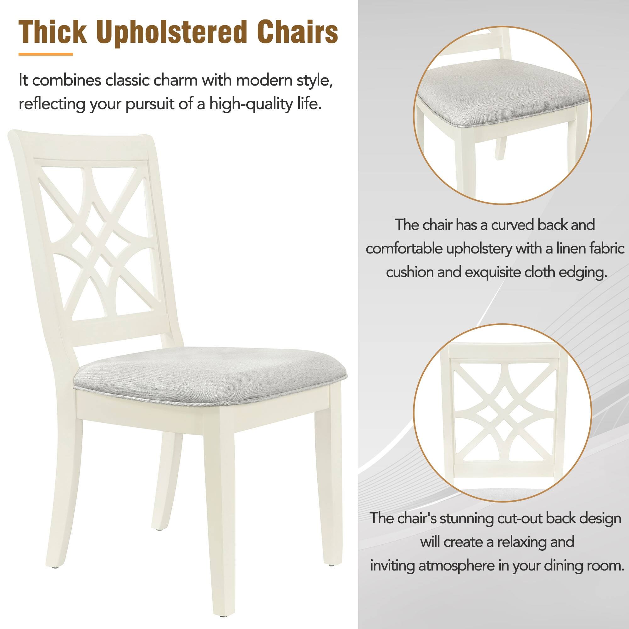 5Piece Extendable Rubber Wood Dining Table Set with Flip Lids, Console