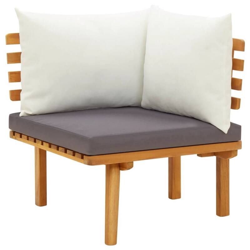 Roma 9pc Modular Outdoor Sofa and Table Set, Solid Wood, Gray, White