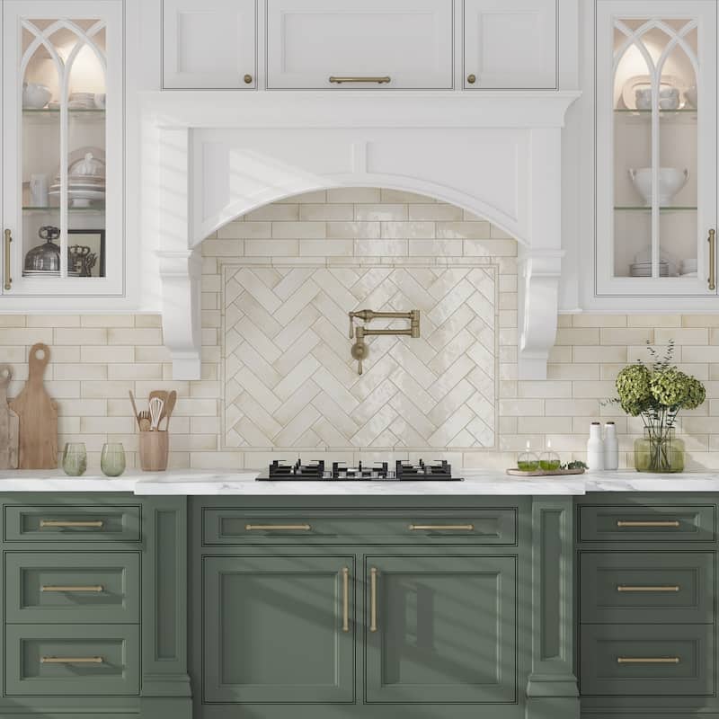 Apollo tile 2.5" x 8" Antiek Glossy White Ceramic Tile (5.38 sq ft/case) - 38 Pack