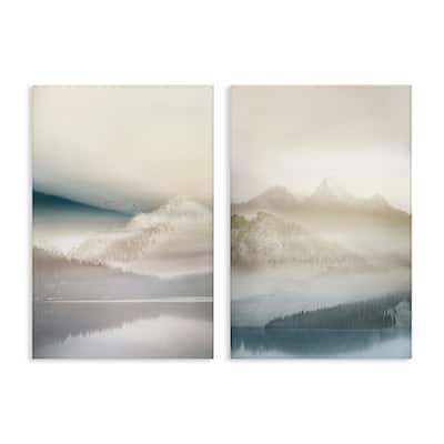 Stupell Mountain Peaks & Neutral Lake Canvas Wall Art Design By Gemma Bardot (Set of 2)