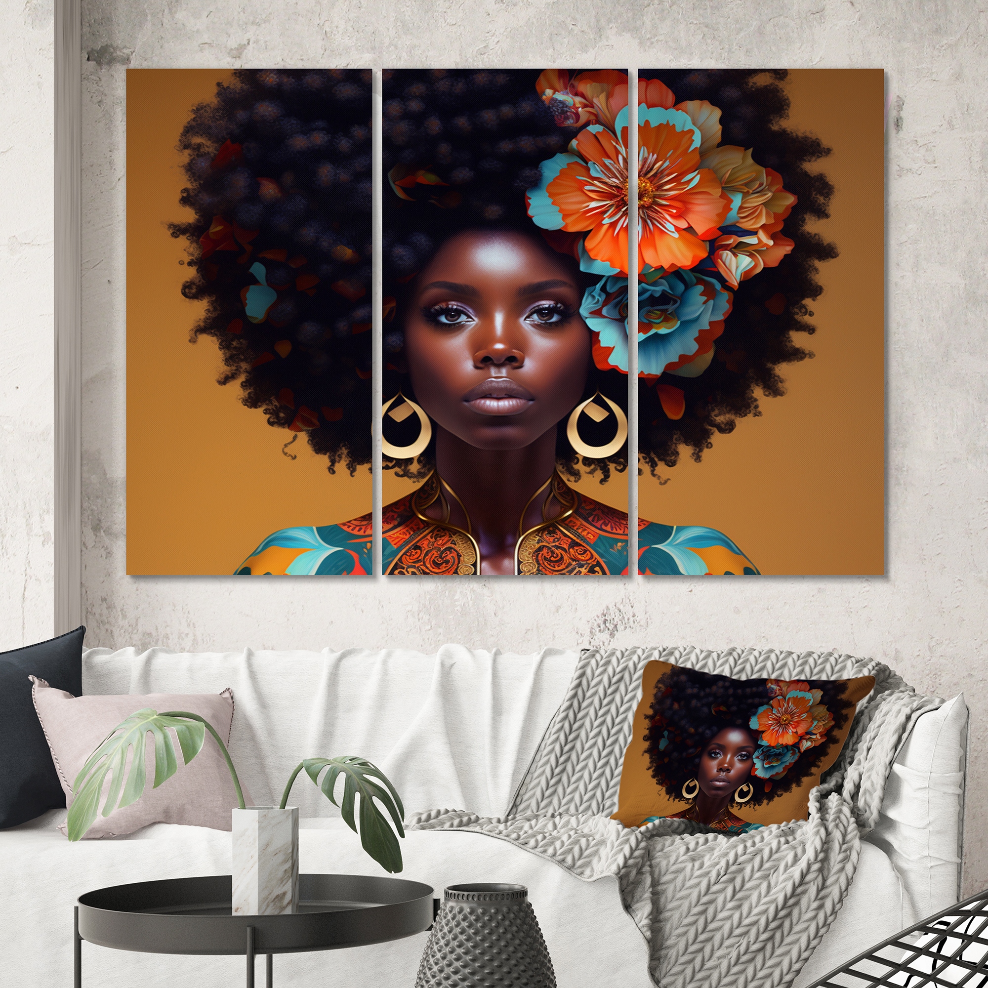 African American store art, Black Woman Portrait, Modern Print Wall Art, Pop Art Canvas, Print on Canvas, Afro Woman Wall Art, Black Art Painting