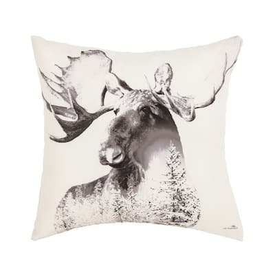 Moose Forest Indoor and Outdoor Throw Pillow