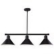 preview thumbnail 8 of 12, Akron 3L Bronze Farmhouse Linear Chandelier Island Pendant Fixture Pool Table Light - 35.75-in W x 14.25-in H x 9.75-in D