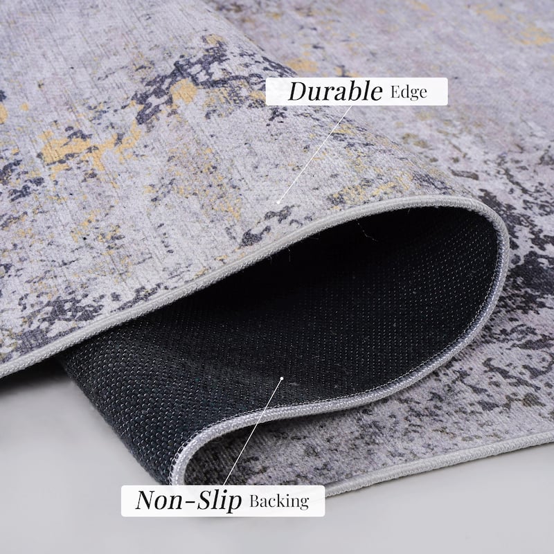 9x12 Area Rug for Bedroom,Washable Rug,Low-Pile,Non-Slip,Non-Shedding,Foldable,Area Rugs for Living Room,Bedroom - 9'3" x 12'3"