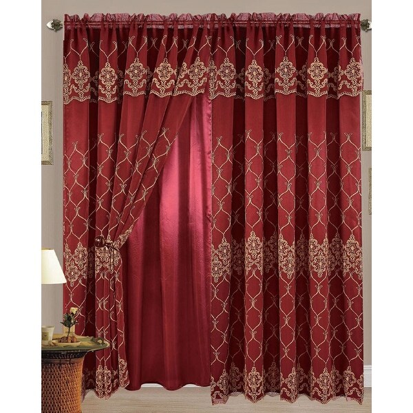 Shop Karina Flower Embroidered Panel With Attached Valance