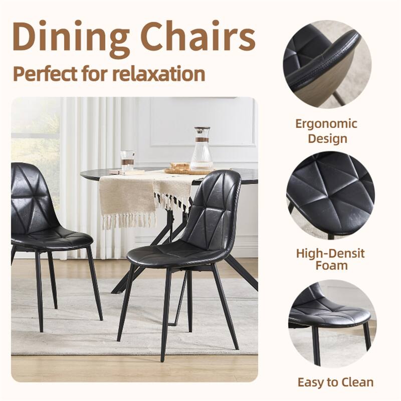 Ergonomic Dining Chairs - 330LB Capacity, Water-Resistant, Set of 2/4