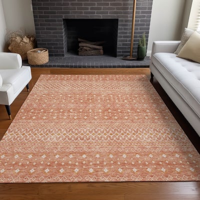 Machine Washable Indoor/ Outdoor Chantille Morrocan Boho Rug