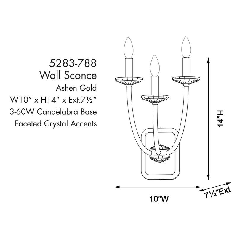 Minka Lavery 5283 Atella 3 Light 14" Tall Wall Sconce