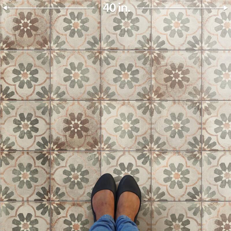 Merola Tile D'Anticatto Decor Florence 8-3/4" x 8-3/4" Porcelain Floor and Wall Tile