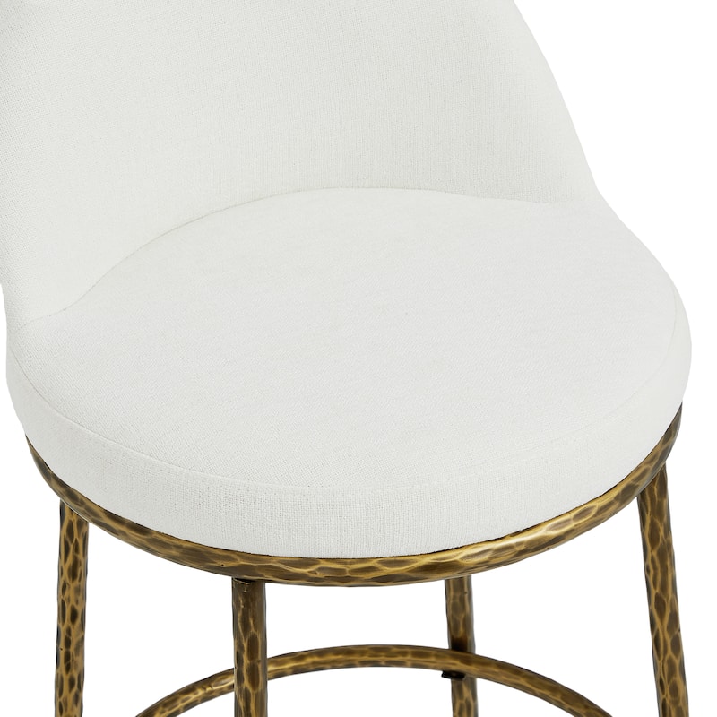 Christopher Knight Home - Altea Modern Upholstered Bar Stool with Forged Metal Legs, Set of 2