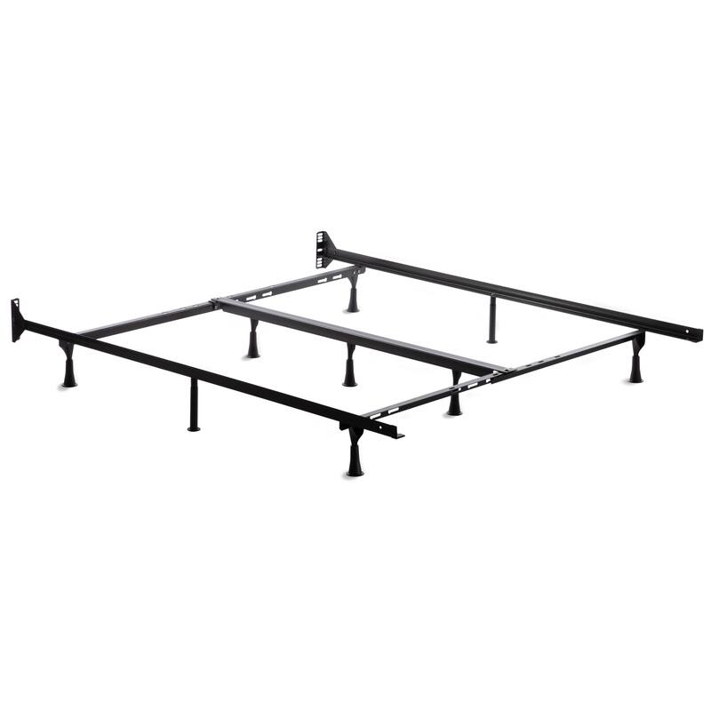 Brookside Universal Adjustable Metal Bed Frame with Center Support - Wheels or Glides