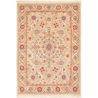 Rustic Heriz Ziegler Modesto Ivory Blue Hand-Knotted Rug - 8 ft. 2 in ...