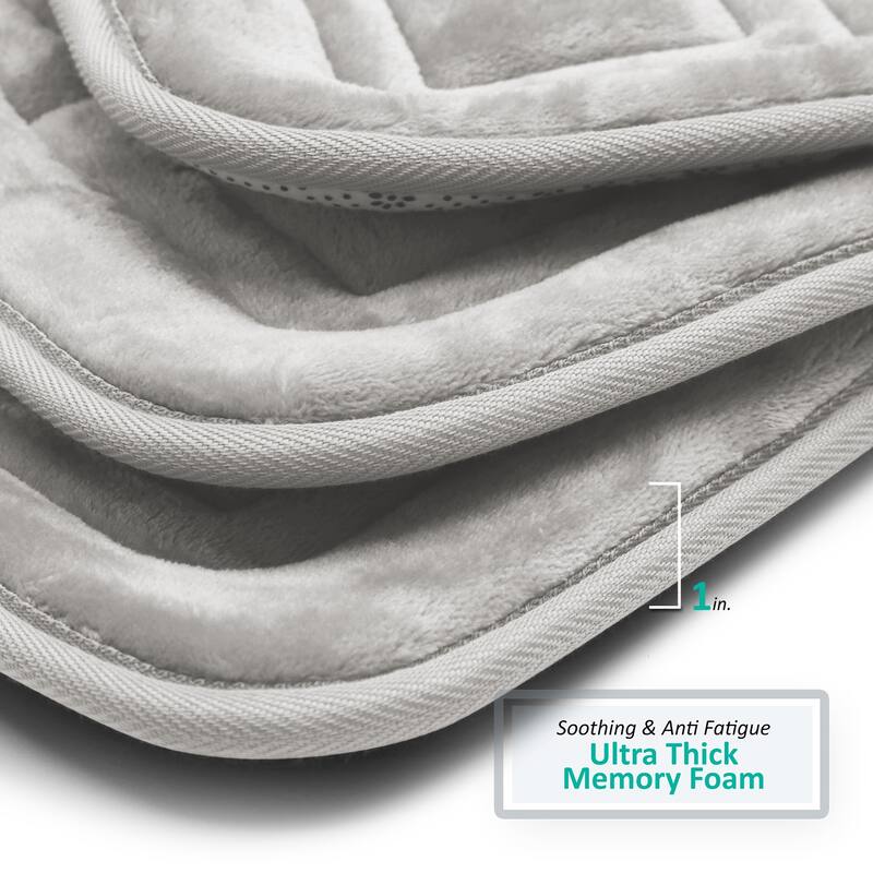 Clara Clark Ultra Soft Non Slip and Absorbent Bath Rug - Waffled Velvet Memory Foam Bath Mat
