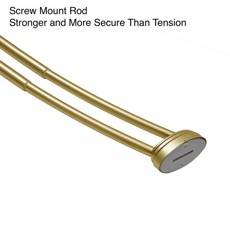 Utopia Alley Rustproof Wall Mounted Aluminum Double Curved Shower Curtain Rod, Screw Mount Rod, Adjustable Rod from 45" to 72"