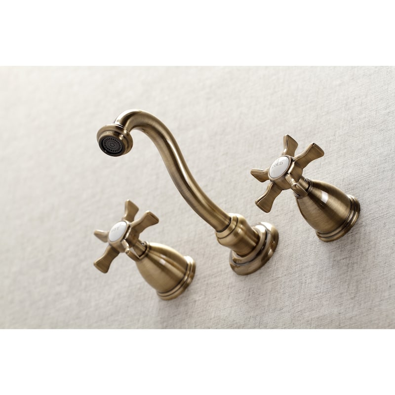 Hamilton Two-Handle 3-Hole Wall Mount Bathroom Faucet