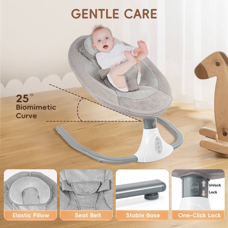 Lofn Electric Baby Bouncer Bluetooth Swing Chair Cradle Rocking Bassinet